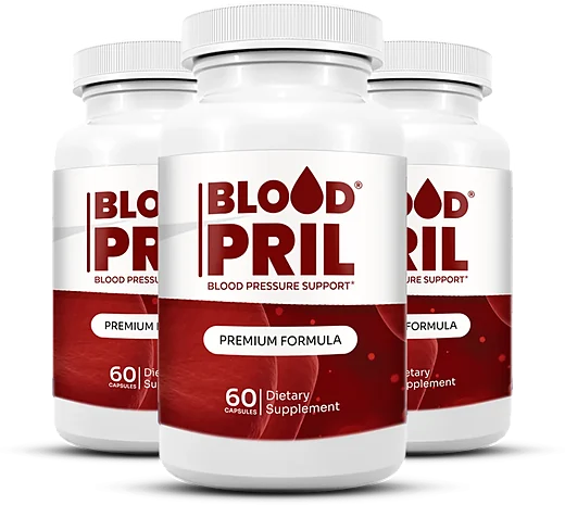 3 bottles of BloodPril blood pressure support capsules